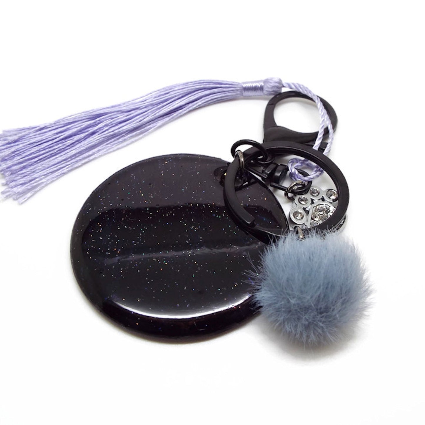 Rainbow Dog Keyring or Bag Charm, Handmade One of a Kind