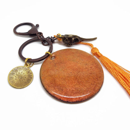 Gothic Steampunk Keyring or Bag Charm with Skull & Cogs