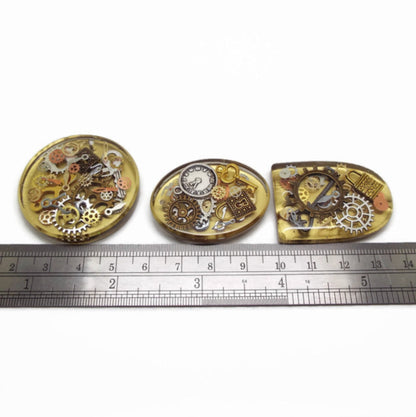 Handcrafted Resin Steampunk Pendants, Pack of 3