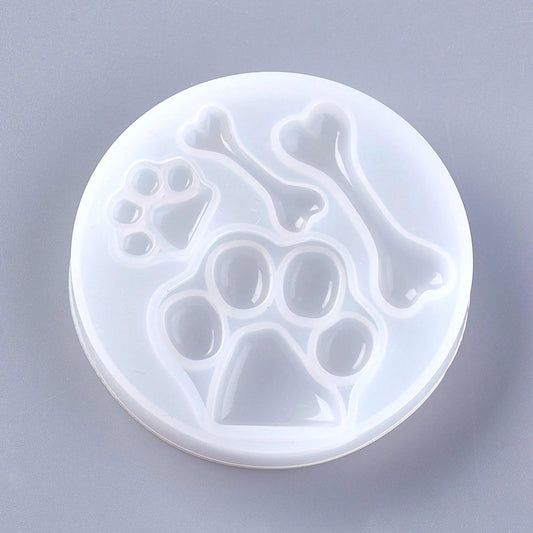 Dog Paw & Bone Mould, 76mm for Clay, Resin, Jesmonite, Soap Making, Craft Supplies