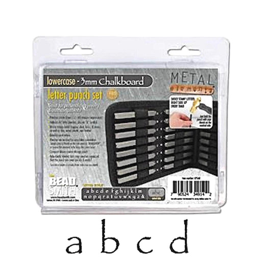 Lowercase Font Stamps 3mm Chalkboard Punches Set of 27 Full Alphabet