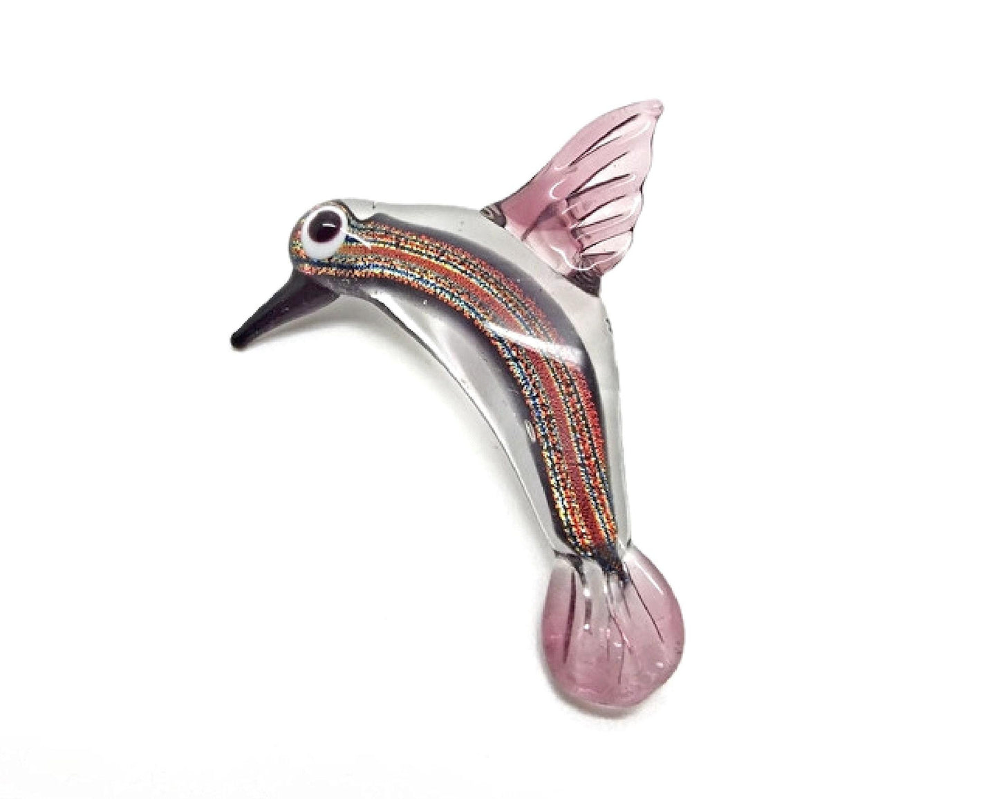 Destash Pendants, Lampwork Glass Leaf with Ladybird, Humming Bird and Snakes
