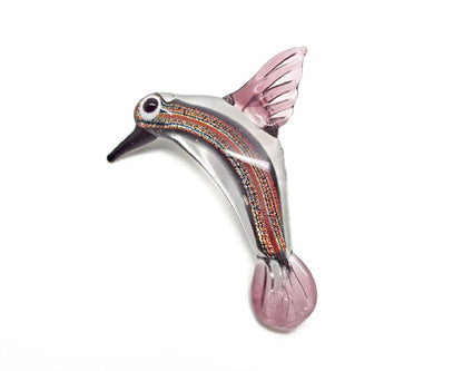 Destash Pendants, Lampwork Glass Leaf with Ladybird, Humming Bird and Snakes