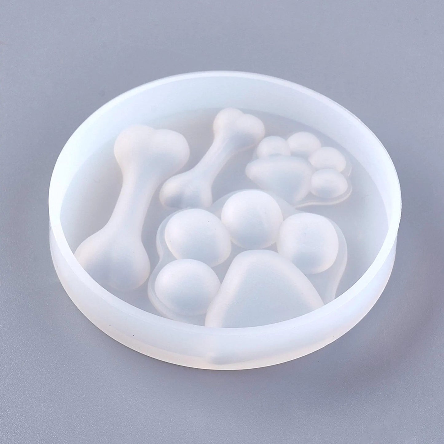 Dog Paw & Bone Mould, 76mm for Clay, Resin, Jesmonite, Soap Making, Craft Supplies