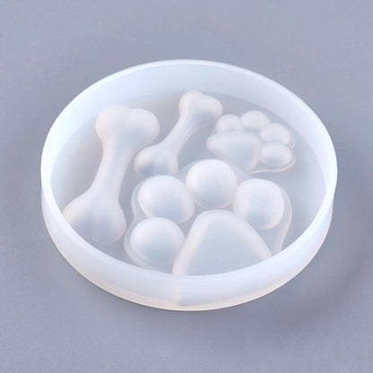 Dog Paw & Bone Mould, 76mm for Clay, Resin, Jesmonite, Soap Making, Craft Supplies