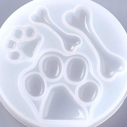 Dog Paw & Bone Mould, 76mm for Clay, Resin, Jesmonite, Soap Making, Craft Supplies