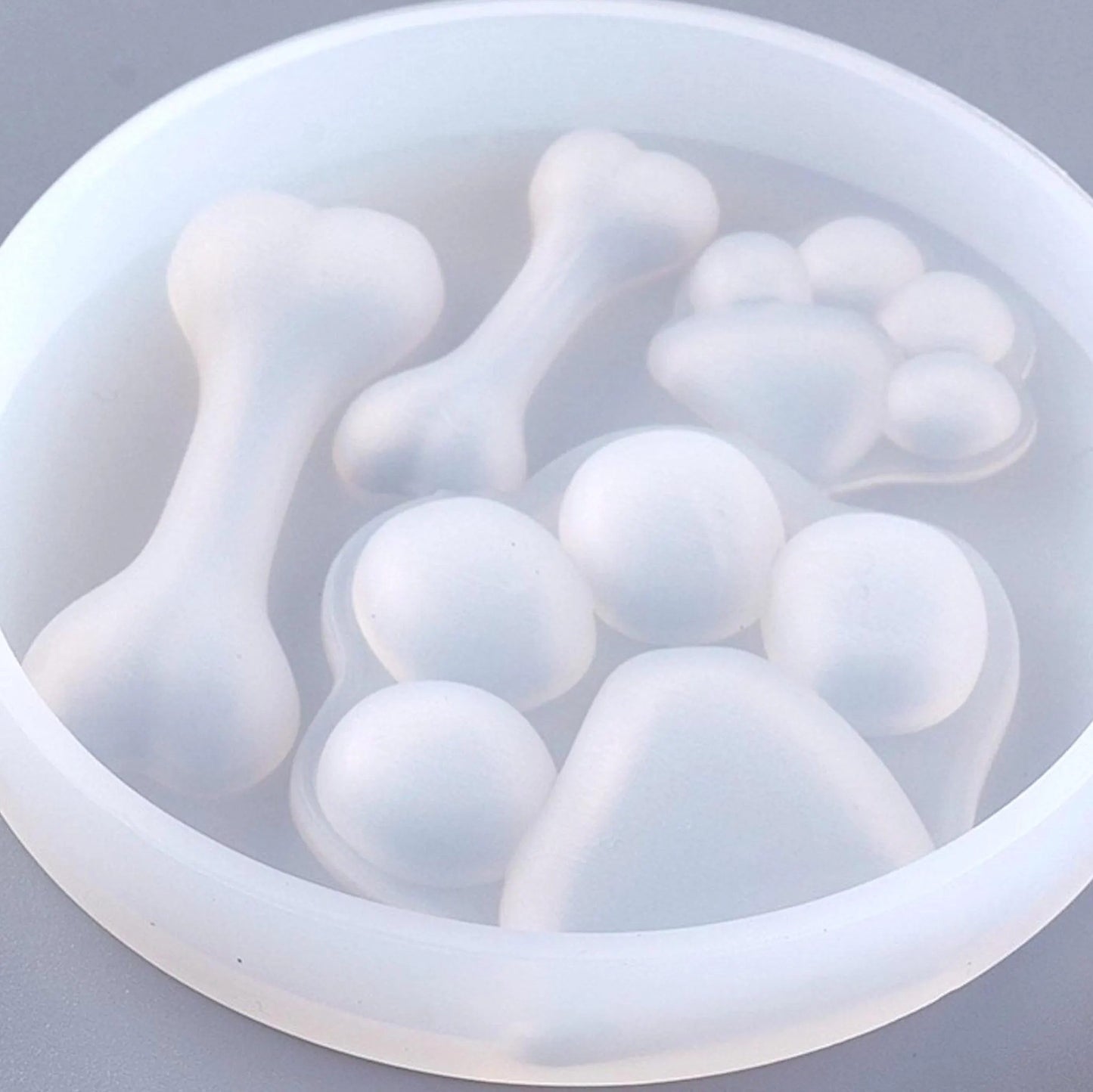 Dog Paw & Bone Mould, 76mm for Clay, Resin, Jesmonite, Soap Making, Craft Supplies