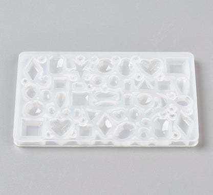 Mini Gems Mould in Pink or Clear, 113x71x7mm, 40 Moulds in 1, Craft Supplies