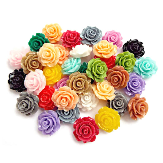 20mm Rose Cabochons, Pack of 30 in Mixed Colours