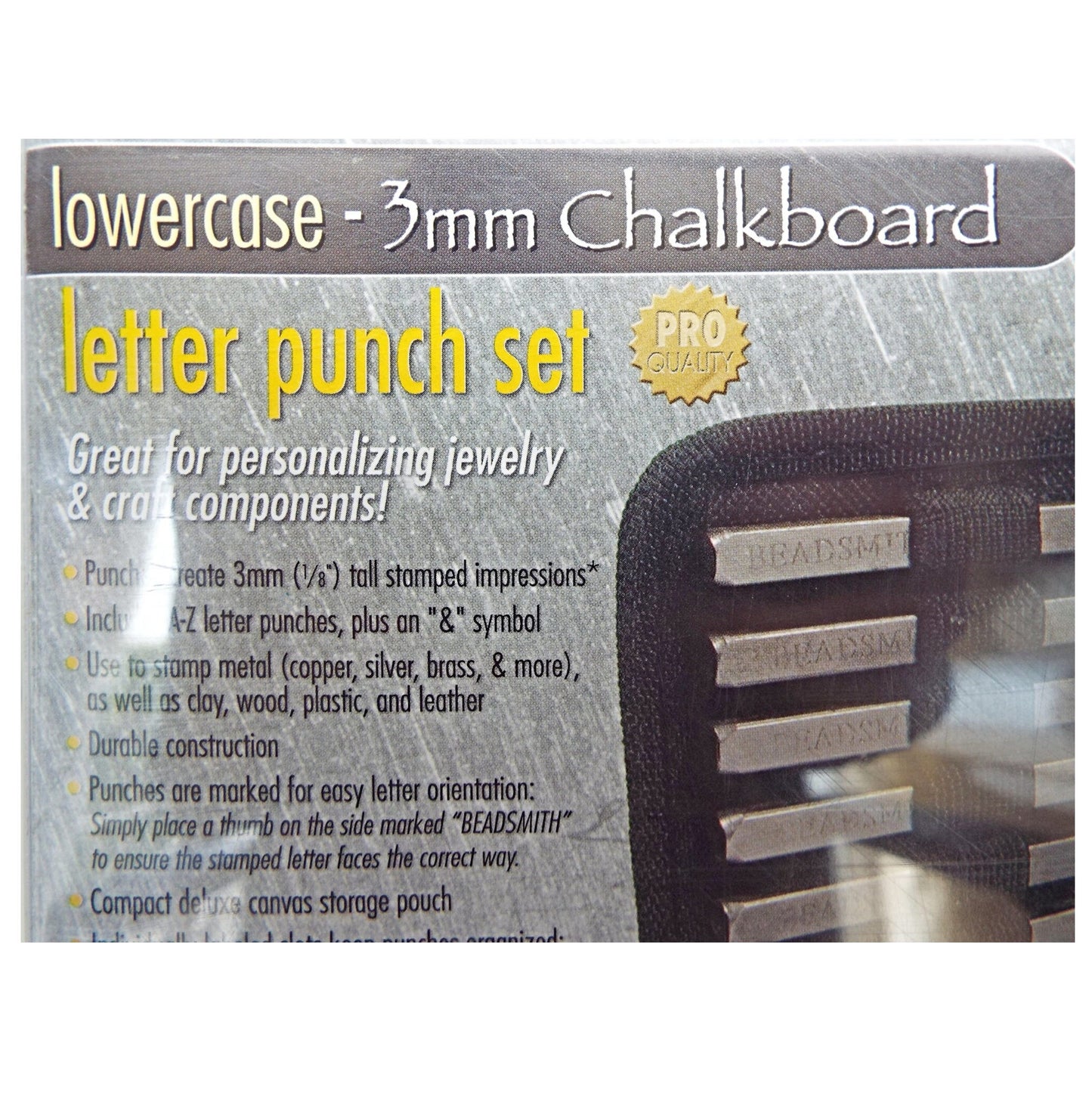 Lowercase Font Stamps 3mm Chalkboard Punches Set of 27 Full Alphabet