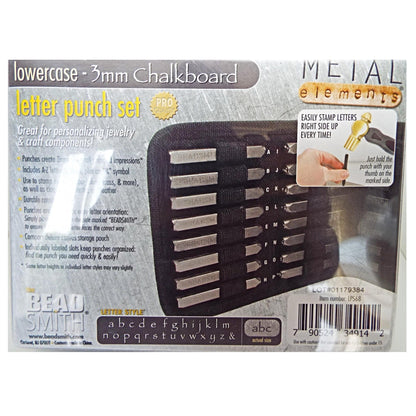 Lowercase Font Stamps 3mm Chalkboard Punches Set of 27 Full Alphabet