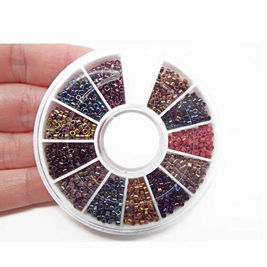 MIYUKI METALLICS SEED BEAD WHEEL 12 Colours of Size 11/0 Miyuki Delica Beads. 2400 Seed Beads