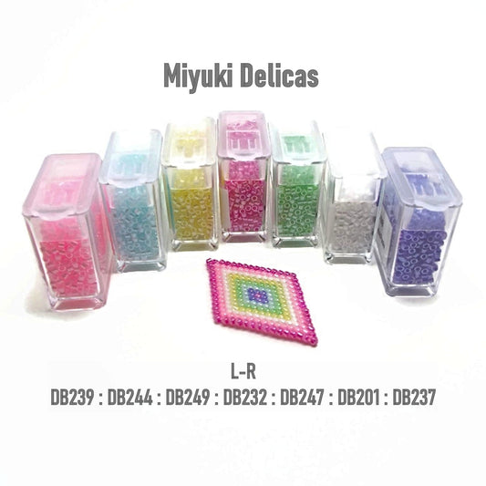 35g Miyuki Delica 11/0 2mm Ceylon Seed Beads in 7 Colours for Looming and Beading