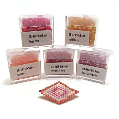 25g Miyuki Delica 11/0 2mm Silk Satin Seed Beads in 5 Colours for Looming and Beading