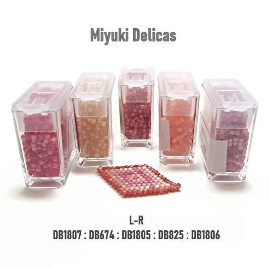 25g Miyuki Delica 11/0 2mm Silk Satin Seed Beads in 5 Colours for Looming and Beading