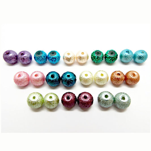 50 TEXTURED BEADS in 11 Colours. 8mm with a Pearlised Coating