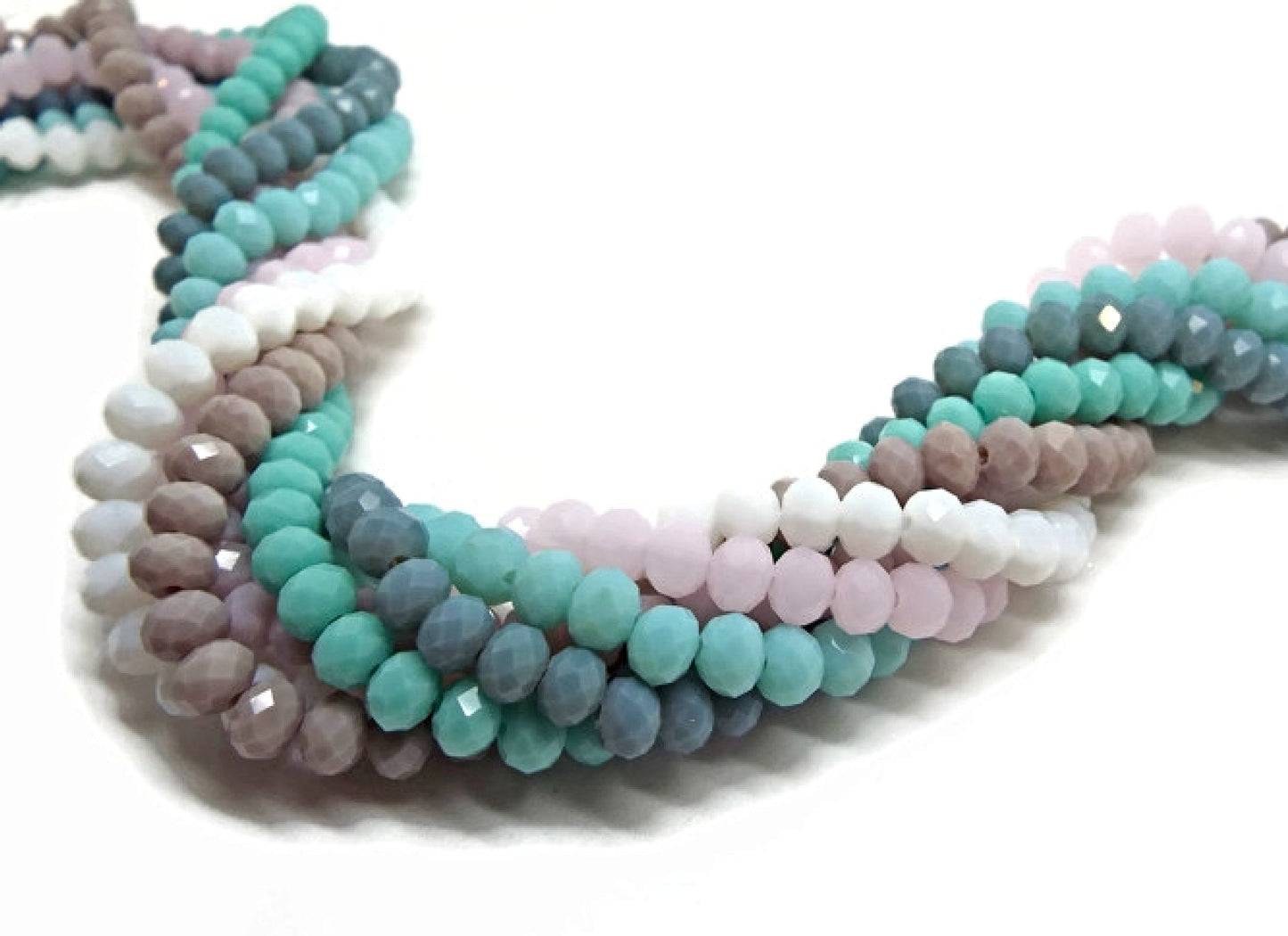 FAUX JADE Faceted Rondelles, 6x4mm Glass Jewellery Beads in 7 Colours