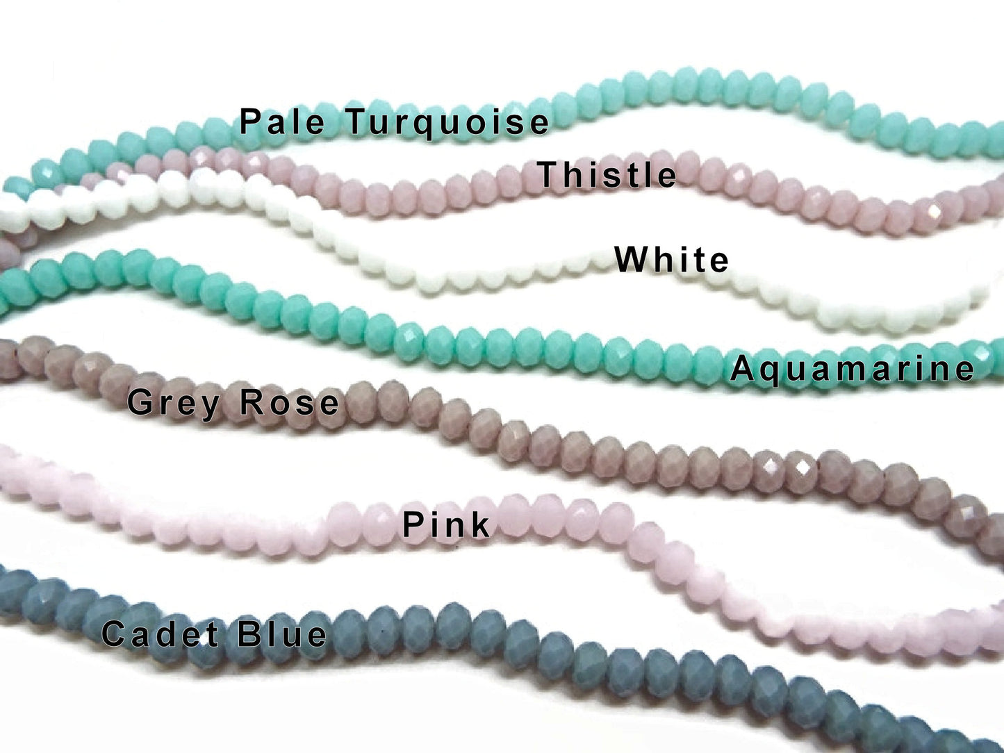 FAUX JADE Faceted Rondelles, 6x4mm Glass Jewellery Beads in 7 Colours