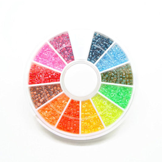 MIYUKI RAINBOW Seed Bead Wheel 12 Colours of Size 11/0 Miyuki Delica Beads. 2400 Seed Beads