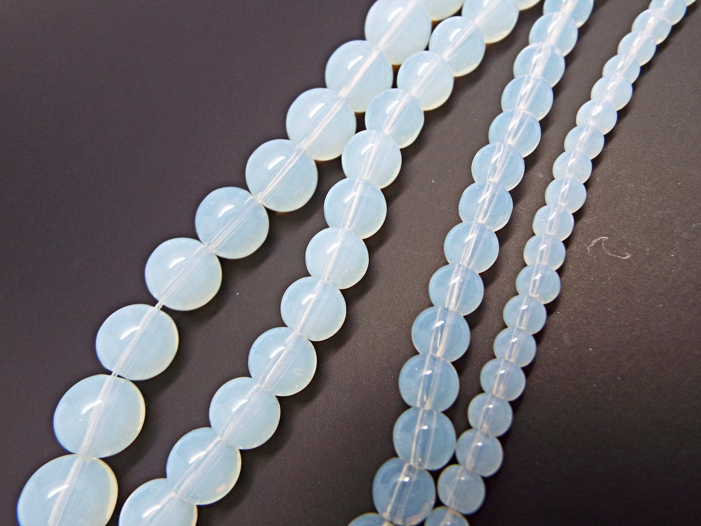 ROUND OPALITE BEADS 4mm, 6mm, 8mm or 10mm Transparent White Stone