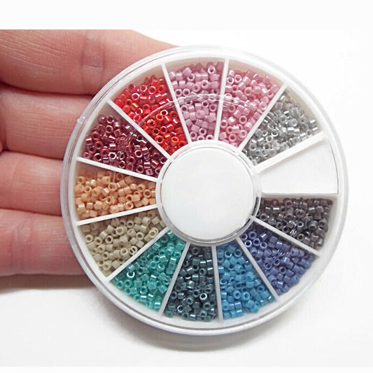 MIYUKI OPAQUE LUSTER Seed Bead Wheel 12 Colours of Size 11/0 Miyuki Delica Beads. 2400 Seed Beads