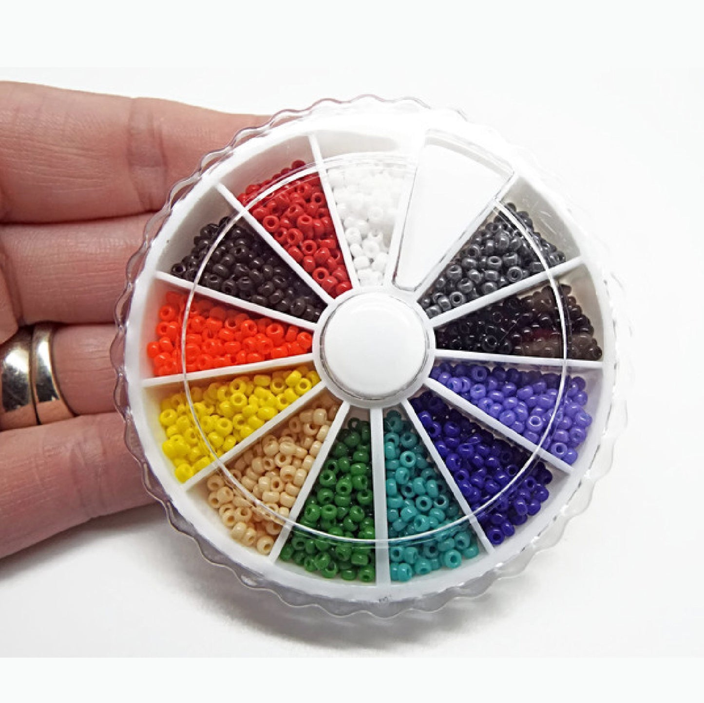 1800 Opaque Miyuki Seed Bead Wheel Size 11/0 12 Colours Rainbow Seed Beads, 150 of Each Color