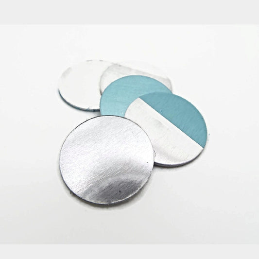 10 Aluminium Disc Blanks, Round Stamping Tags, 22mm and 1mm Thick, No Hole Pendants or Charms