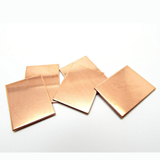 5 RECTANGLE COPPER Blanks 35x25mm, No Hole Stamping Pendants for Jewellery Making