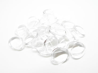 18x13mm Clear Glass Oval Cabochons, Pack of 30 Flatback Domed for Art & Crafts