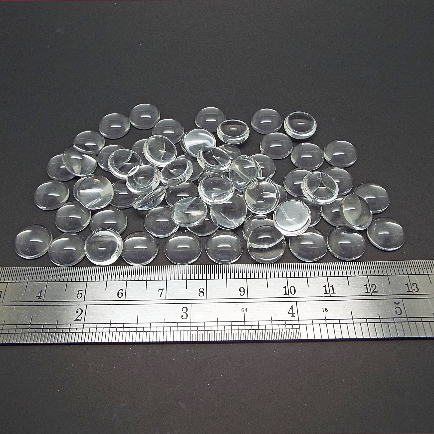 10mm Clear Glass Cabochons, Pack of 30, Flatback Domed for Jewellery