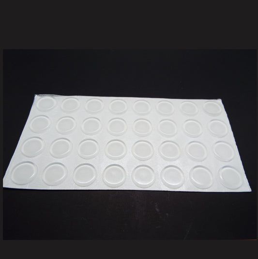 32 SILICONE COASTER FEET, 12x2mm Self Adhesive Surface Protectors, Noise Reduction Rubber Bumpers