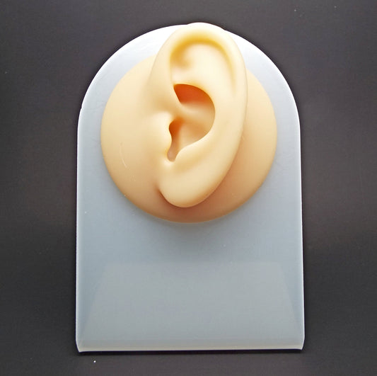 Silicone Earring Display Stand, Flesh Coloured Left Ear for Photos and Craft Fairs