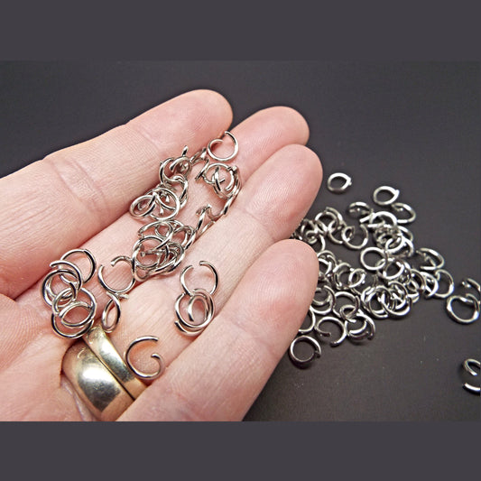 100 Stainless Steel Jump Rings, 7mm or 8mm, Jewellery Making Findings, 18 and 20 Gauge