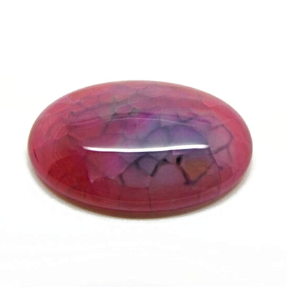 2x Deep Pink Agate Cabochons, 40mm Dragon Vein Agate for Jewellery Making