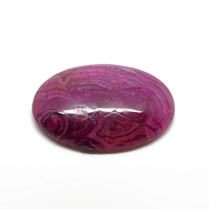 2x Agate Cabochons, 40mm Deep Pink Dragon Vein Agate for Jewellery Making
