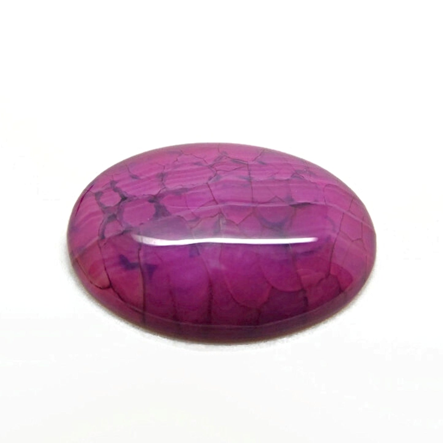 2x Agate Cabochons, 40mm Deep Pink Dragon Vein Agate for Jewellery Making