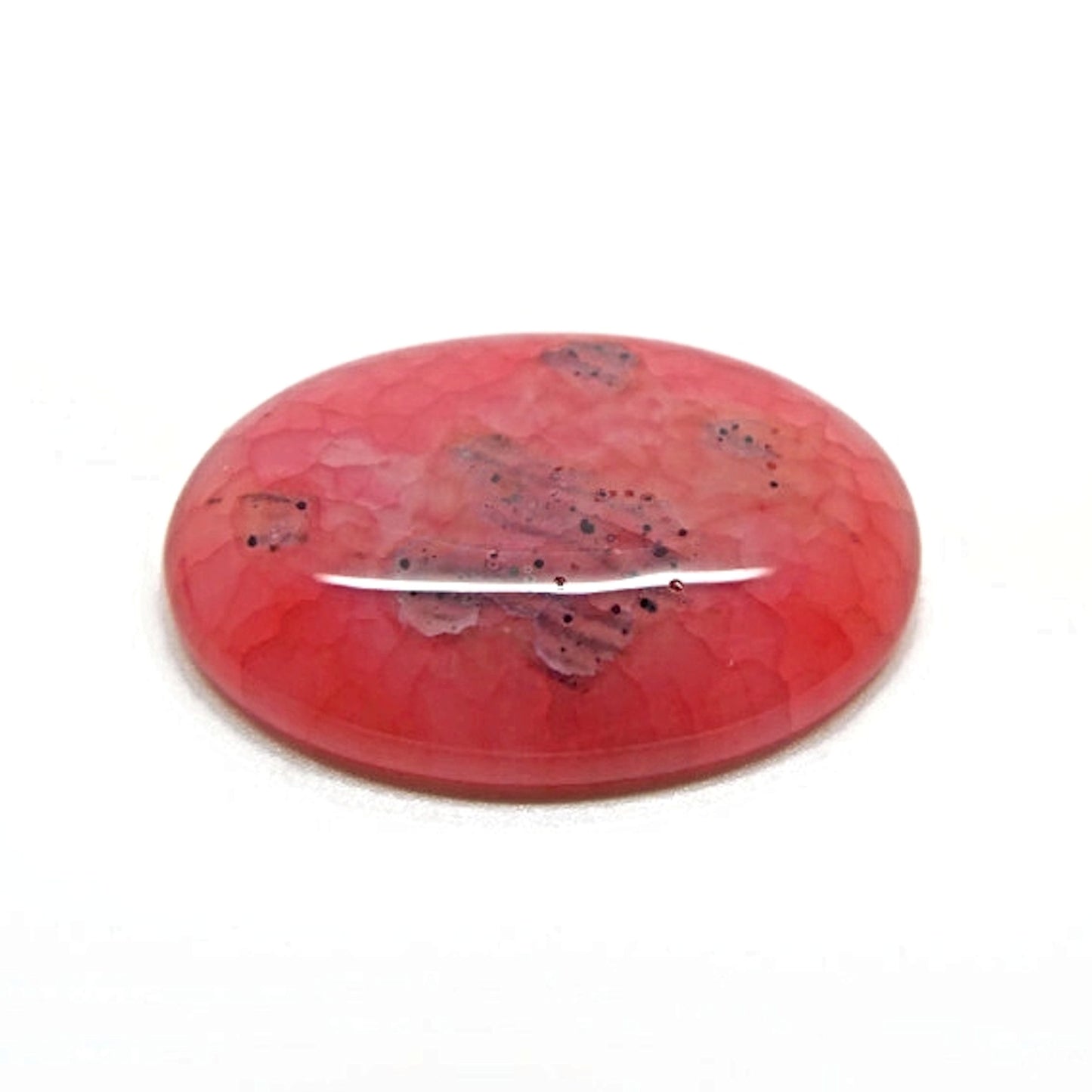 2 Agate Cabochons, 40x30mm, Pink Grey Crackle Agate Jewellery Gemstones