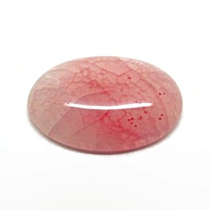 2 Agate Cabochons, 40x30mm, Pink Peach Crackle Agate Jewellery Gemstones