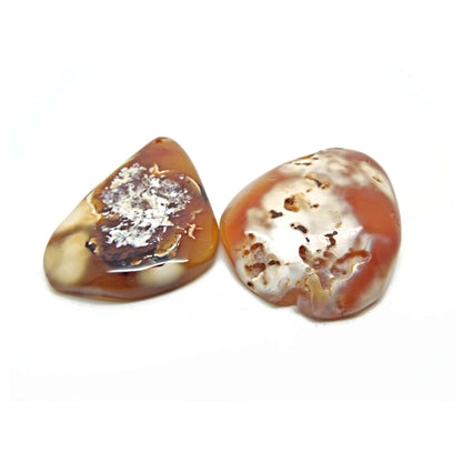 Natural Irregular Agate Pendants, Set of 2, 53mm Golden Brown Teardrop and Oval