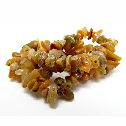 GOLDEN JADE Semi-Precious Gemstone Beads, 16 Inch Strand, Med Chip 8-10mm, Natural Stone Jewellery Making