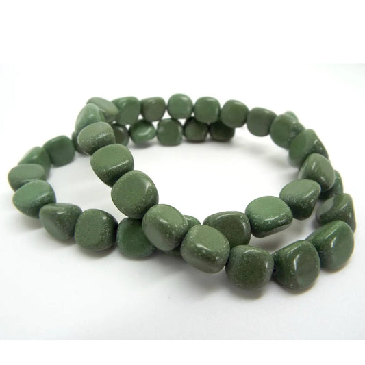 40 GREEN SERPENTINE Semi-Precious Beads, 8-11mm Triangle Pebbles, 15 Inch Strand