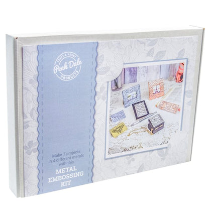 COMPLETE METAL EMBOSSING KIT, Metal Craft Kit with 7 Projects including Picture Frames, Magnets & Jewel Box