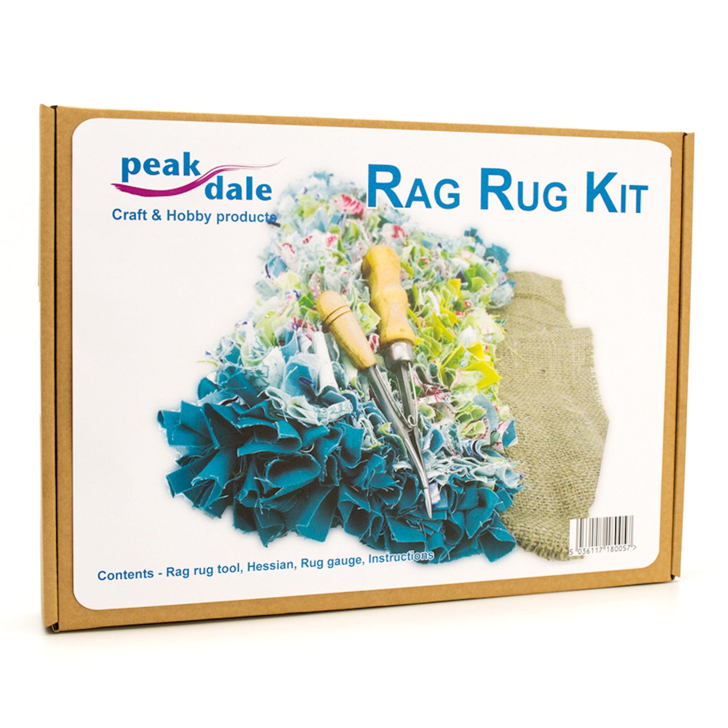 RAG RUG Recycling Kit, 1M Rug Making Kit, Use Old Clothes or Fabrics, 100x100cm, UK Kit for DIY Proggy Mat