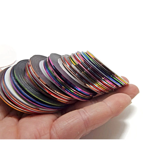 Nail Art Metallic Striping Tape, Pack of 50x 1mm Wide Coils, Also Great for use in Moulds with Resin