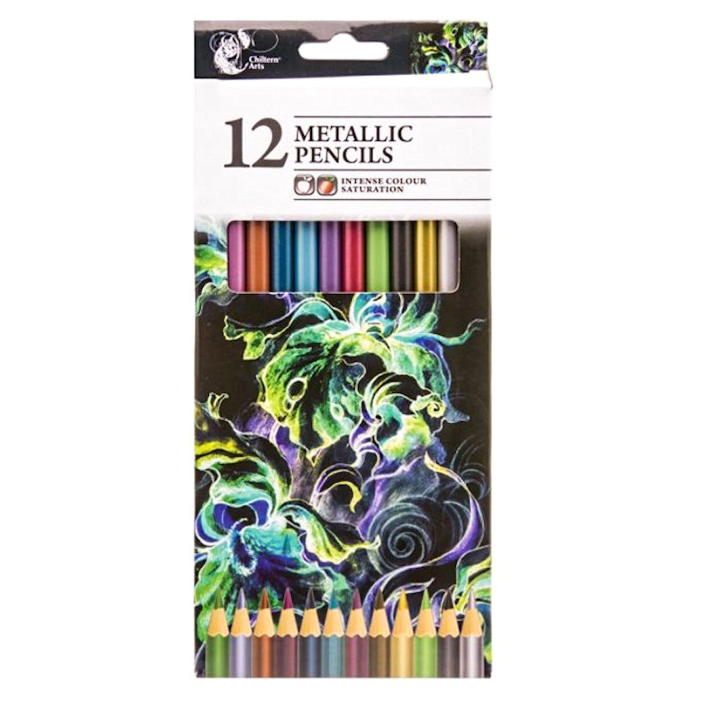 12 Metallic Art Pencils in Reflective Colours for Drawing Crafts and Pencil Design