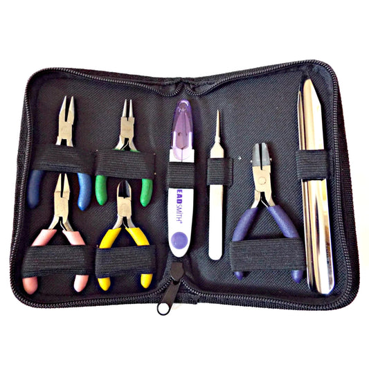 BEADSMITH MINI Plier Tool Kit, 8 Piece Jewellery Making Plier Set with Carry Case