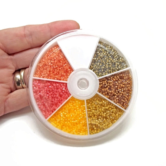 4600 Miyuki Delica Bead Wheel in 6 Autumn Colours, Size 11, 4g Per Section