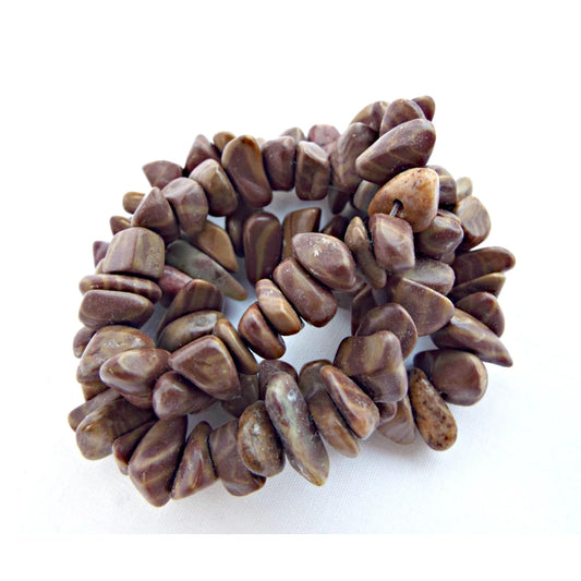 ZEBRA JASPER Large Chip Beads, 16 Inch Strand of Semiprecious Stones, 10-12mm Brown Gemstone Supplies