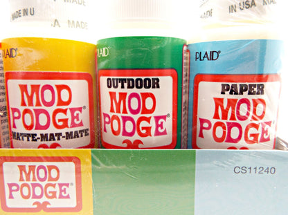 MOD PODGE Mini Starter Set, 5x 2oz Bottles, Gloss, Matte, Sparkle, Outdoor, Paper, Decoupage and Scrapbooking