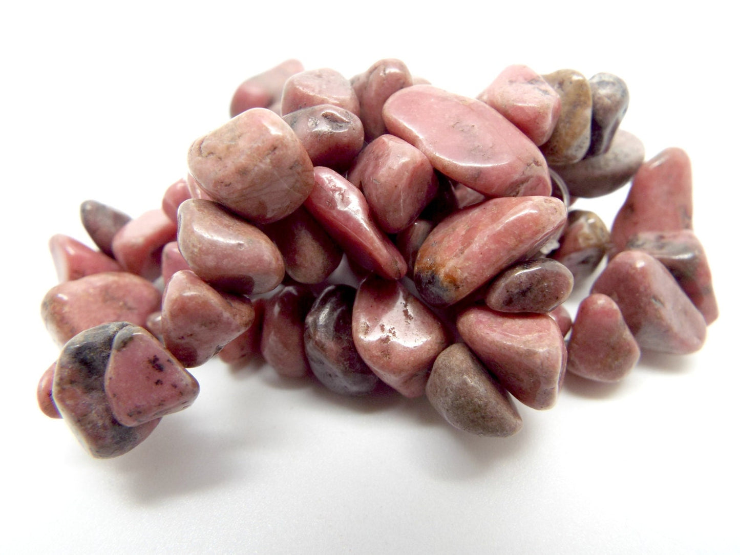 LARGE NATURAL Rhodonite Gemstone Chip Beads, 15in Strand, Pink Stone for Jewellery Making